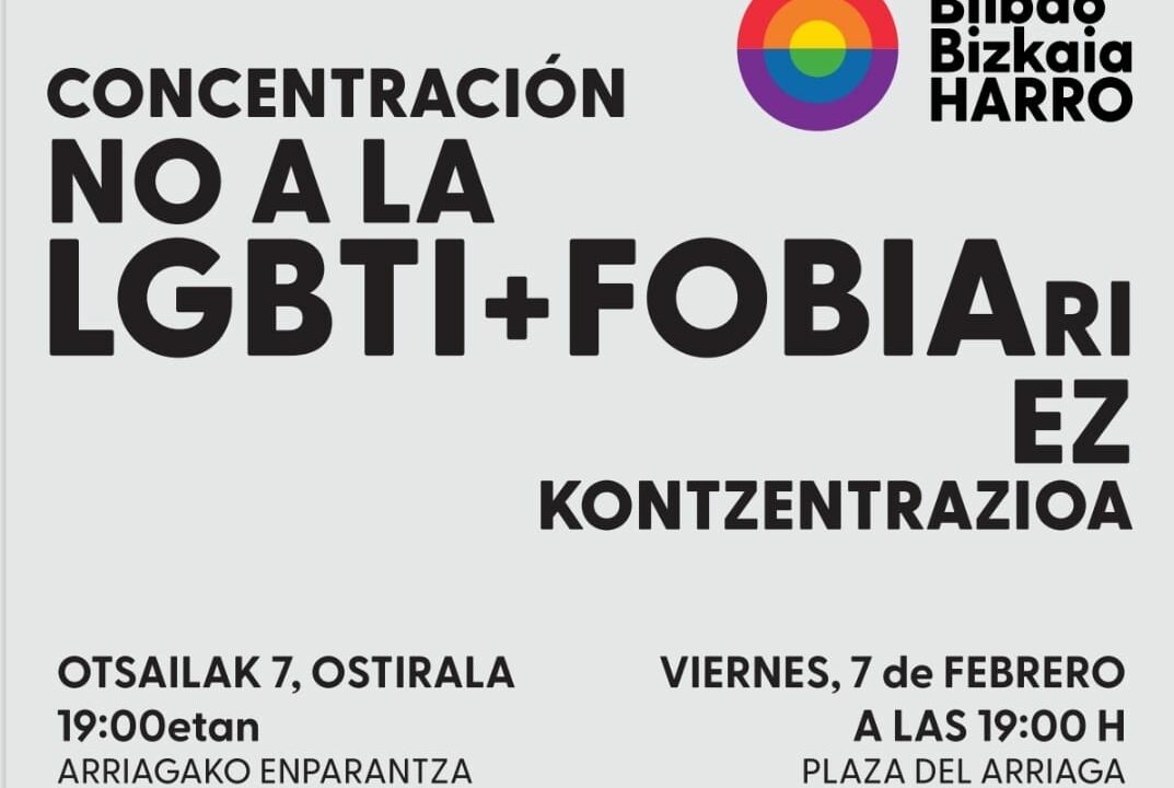 Concentración en Bilbao para condenar una agresión homófoba en el Casco Viejo