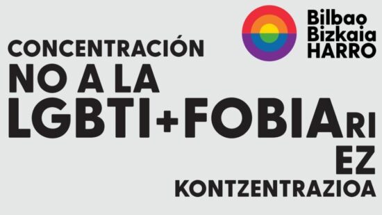 Concentración en Bilbao para condenar una agresión homófoba en el Casco Viejo