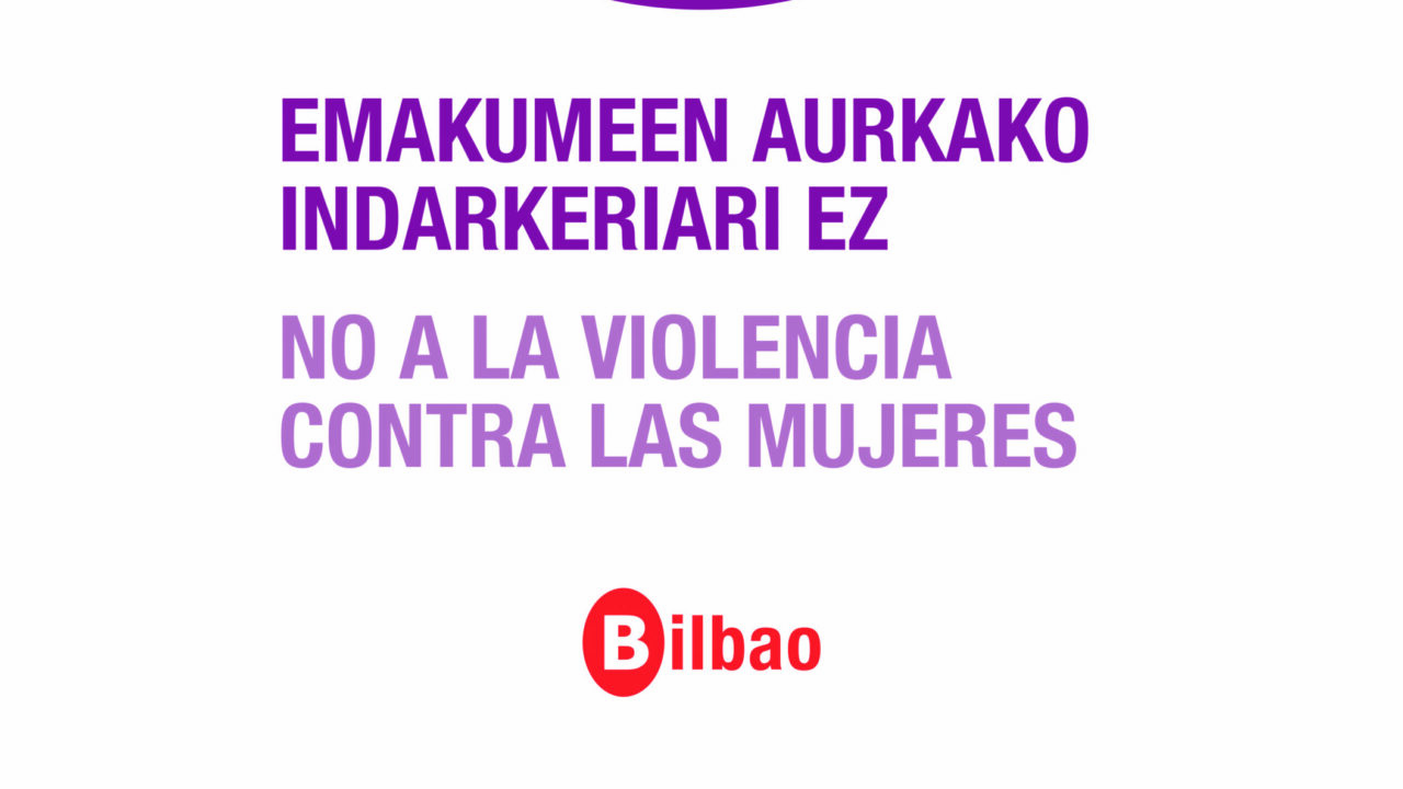 Bilbao se tiñe de morado por el 25N