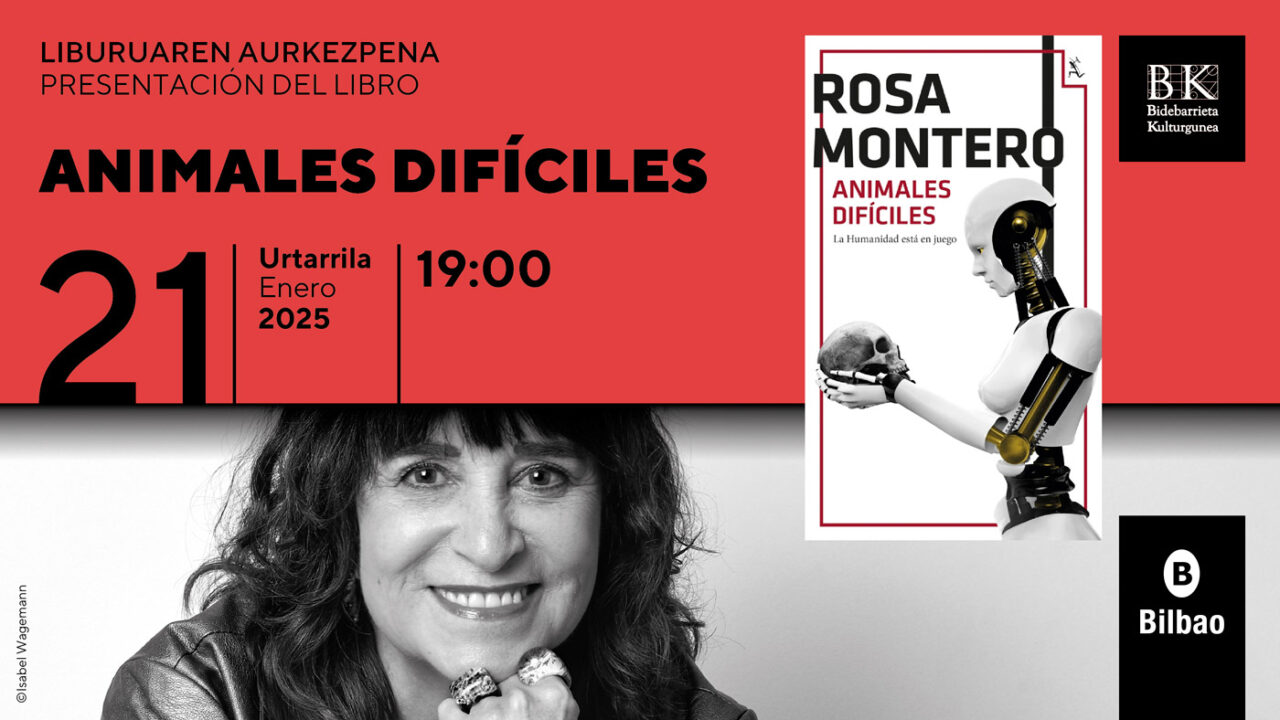 La escritora Rosa Montero presenta su novela ‘Animales difíciles’ en Bidebarrieta