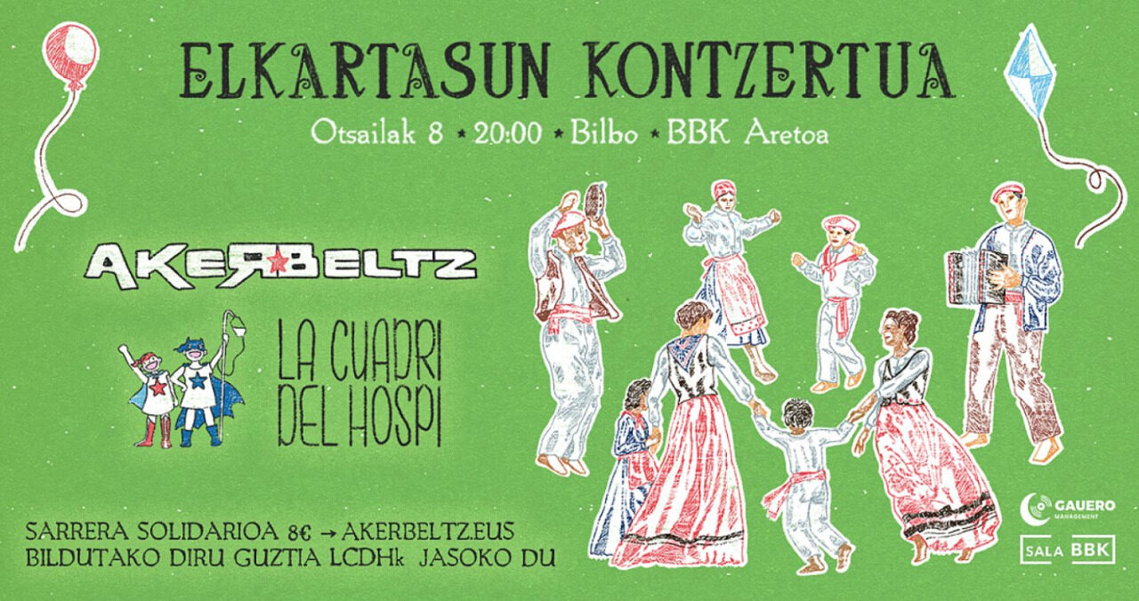 Gran Concierto solidario de La Cuadri del Hospi y Akerbeltz en la sala BBK