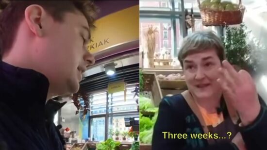 Un ‘influencer’ de EE.UU. deja boquiabierto a un mercado de Euskadi al hablar euskera tras solo tres semanas de estudio