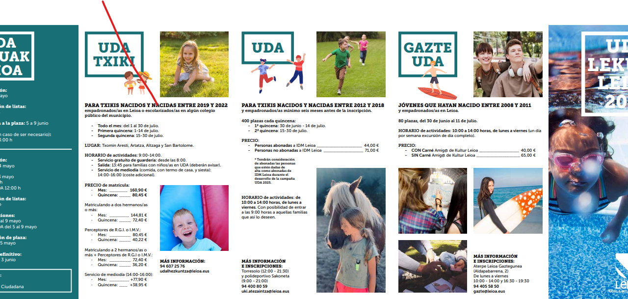 Leioa anuncia una nueva edición de actividades lúdicas y educativas para este verano