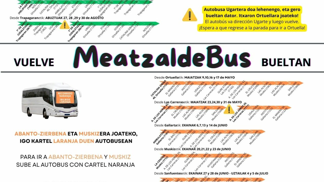 Ortuella pone en marcha MeatzaldeBus, el autobús nocturno gratuito para disfrutar con seguridad en San Félix