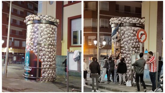 Vandalizan el ascensor del metro de Areilza para robar los balones de la Europa League