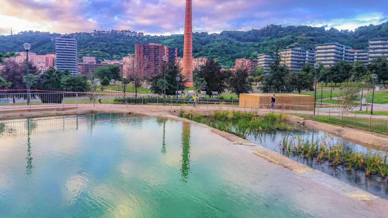 Denuncian que personas y mascotas se bañan en el estanque del Parque Etxebarria de Bilbao
