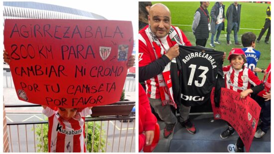 Recorren 800 kilómetros para conseguir la camiseta de Julen Agirrezabala