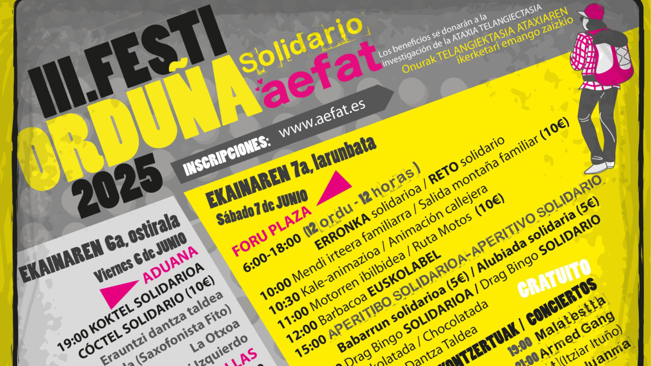 Festi Aefat Orduña: música y solidaridad por la investigación de la ataxia telangiectasia
