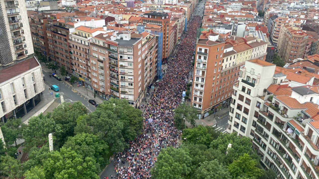 Estas son las imágenes de la movilización de Gure Esku por el derecho a decidir