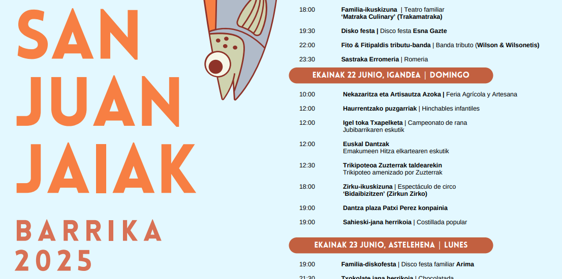 Fiestas de Barrika del 20 al 24 de junio: programa completo
