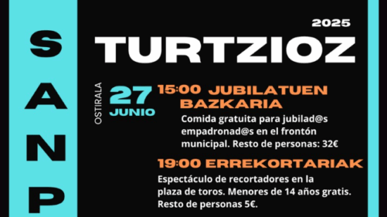 Fiestas de Turtzioz del 27 al 29 de junio: programa completo