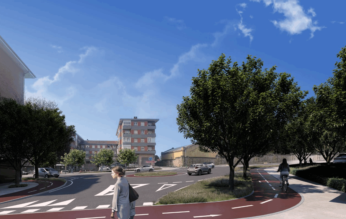 Así será el nuevo bidegorri entre Herriko Plaza y Landa Kalea en Derio
