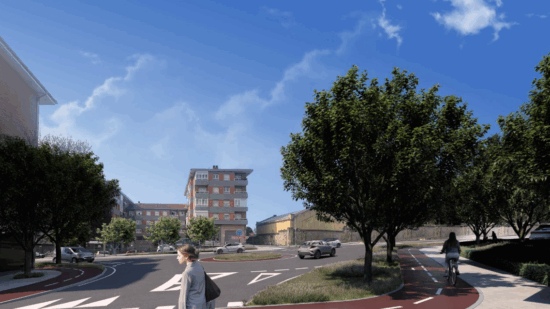 Así será el nuevo bidegorri entre Herriko Plaza y Landa Kalea en Derio