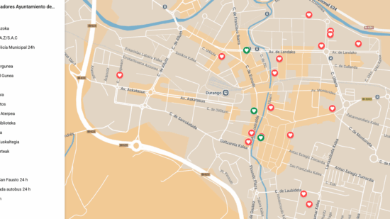 Durango crea un mapa interactivo para saber donde están sus desfibriladores