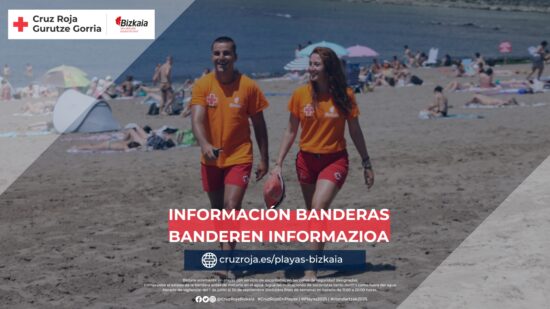 Evita riesgos en el mar: consulta las banderas de las playas de Bizkaia en la web de Cruz Roja