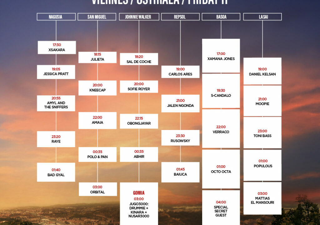 Horarios y escenarios BBK Live 2025 para el viernes 11 de julio: consulta aquí toda la programación