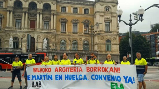 Huelga de los trabajadores del alumbrado público de Bilbao