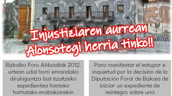 Alonsotegi se rebela contra la reclamación económica de la Diputación: «¡Ante la injusticia, el pueblo firme!»