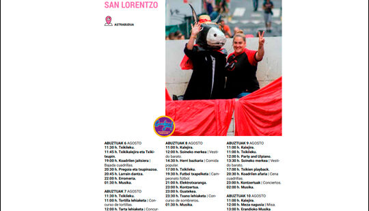 Fiestas de Astrabudua del 6 al 10 de agosto: programa completo
