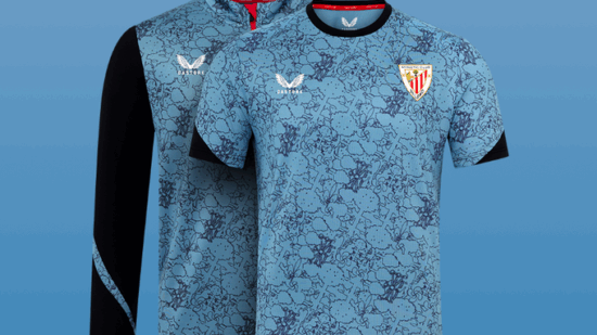 El Athletic estrena ropa de calentamiento visitante en Anfield
