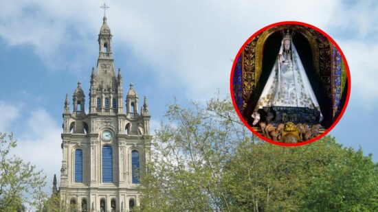 La Amatxu de Begoña ya luce su manto blanco para la Asunción, una de las festividades más queridas de Bilbao