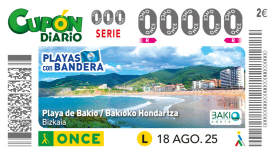 La Playa de Bakio, imagen del cupón de la ONCE