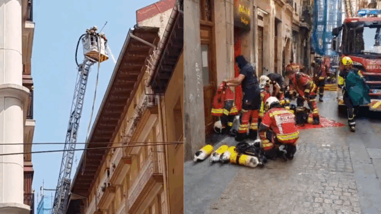 Incendio en Carnicería Vieja ocasionado por un soplete durante unas obras