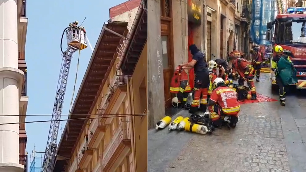 Incendio en Carnicería Vieja ocasionado por un soplete durante unas obras
