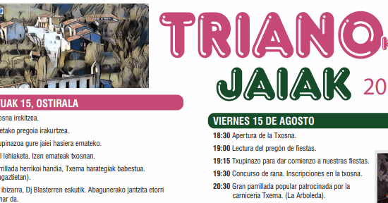 Fiestas de Triano en Abanto-Zierbena del 15 al 17 de agosto: programa completo