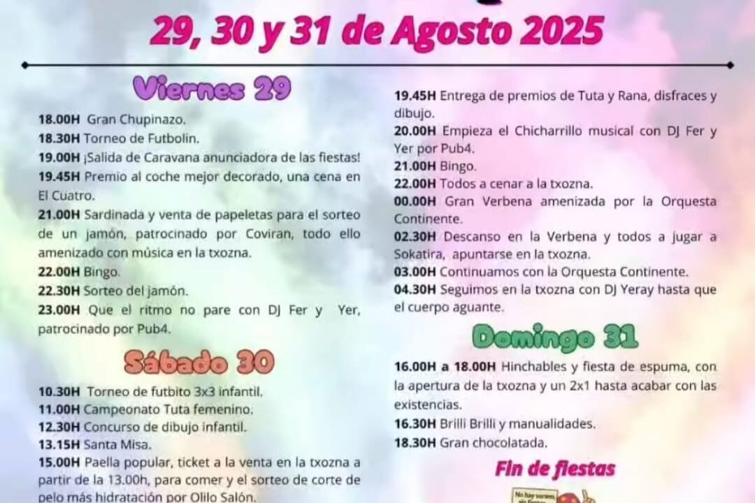 Fiestas de Sopeñano en el Valle de Mena del 29 al 31 de agosto: programa completo