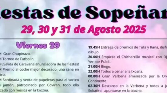 Fiestas de Sopeñano en el Valle de Mena del 29 al 31 de agosto: programa completo
