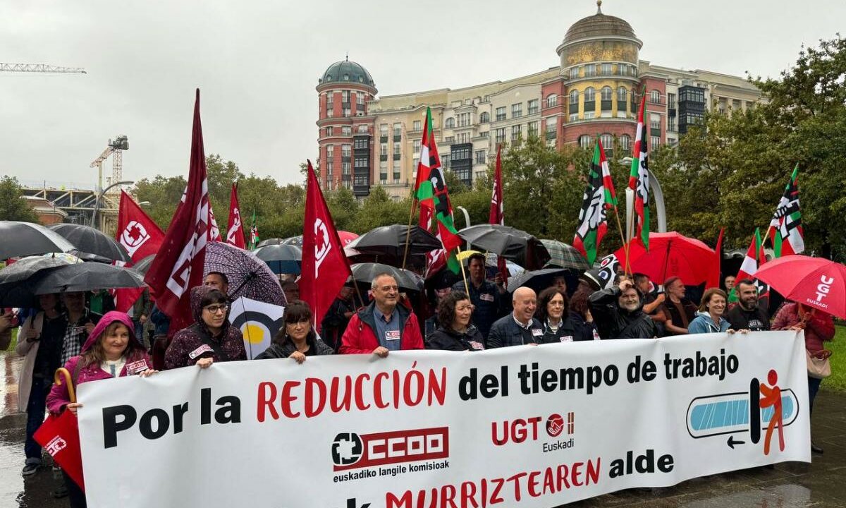 CCOO y UGT se concentrarán en Bilbao para exigir la reducción de la jornada laboral