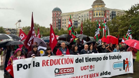 CCOO y UGT se concentrarán en Bilbao para exigir la reducción de la jornada laboral