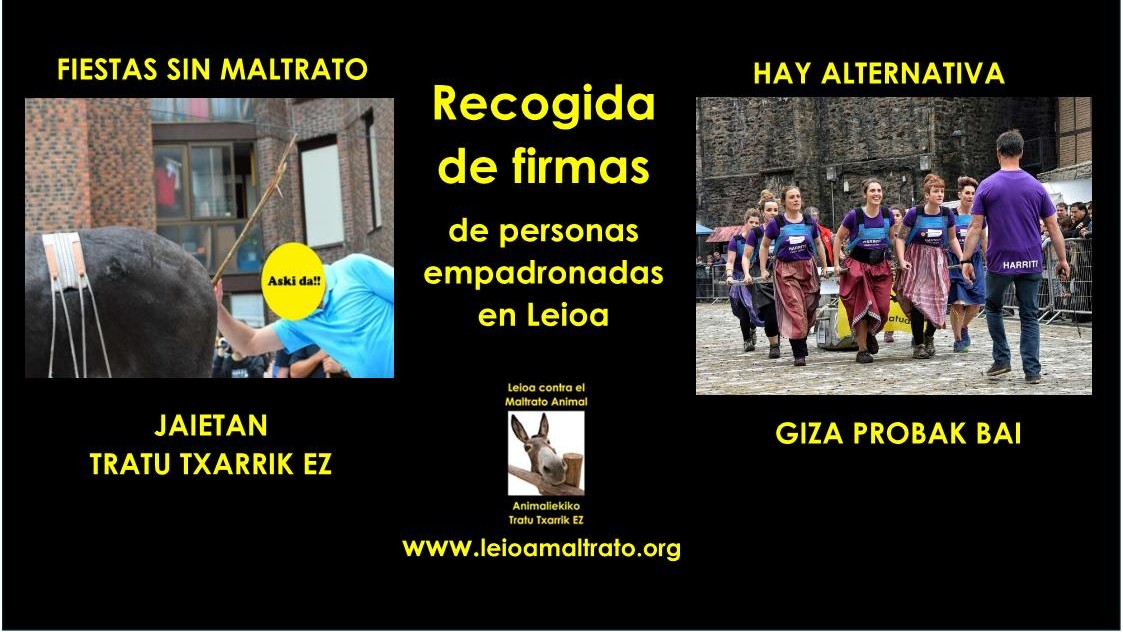Leioa contra el Maltrato Animal recoge firmas para acabar con las Asto Probak