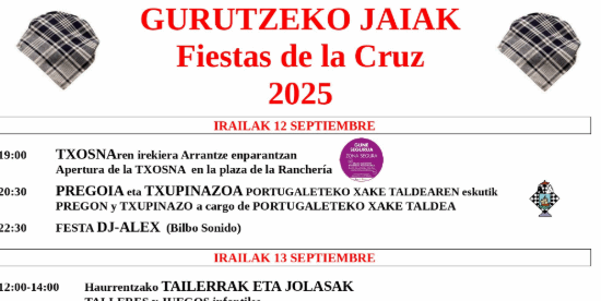 Fiestas de la Cruz en Portugalete del 12 al 14 de septiembre: programa completo