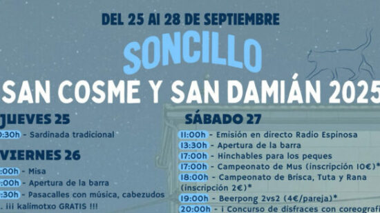 Fiestas de Soncillo del 25 al 28 de septiembre: programa completo