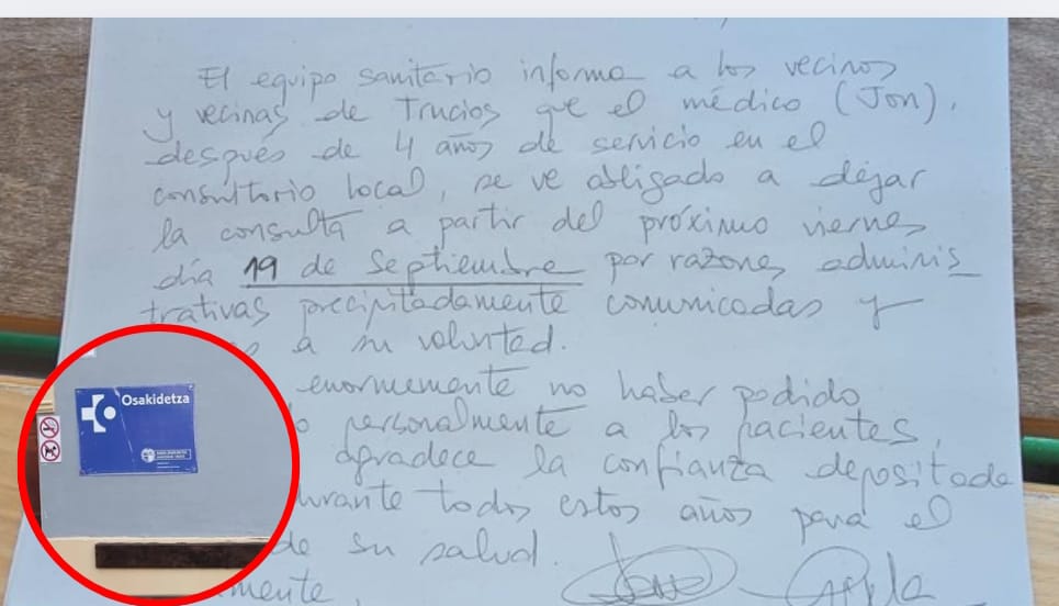 Turtzioz sale a la calle para rechazar el traslado de su doctor: » Queremos que Jon se quede»