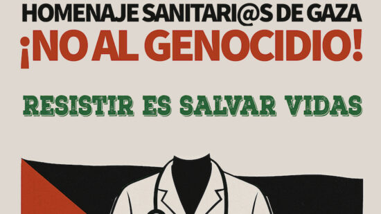 Cruces alza la voz por Gaza: homenaje en rojo y blanco a los sanitarios