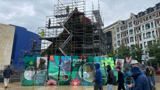 Puppy se renueva: el perro floral del Guggenheim estrena su “mudanza de piel” otoñal