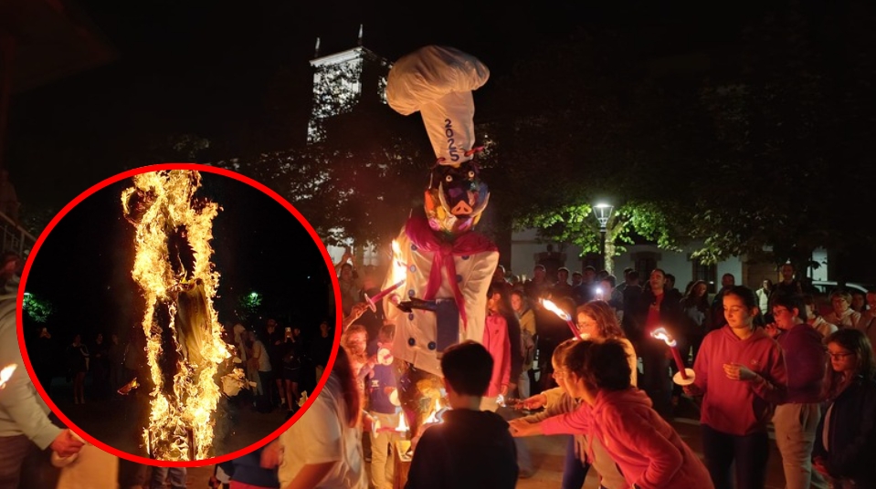 La quema del jabalí cierra las fiestas de Gordexola