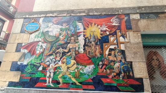 Finalizada la restauración del mural vandalizado en el Casco Viejo