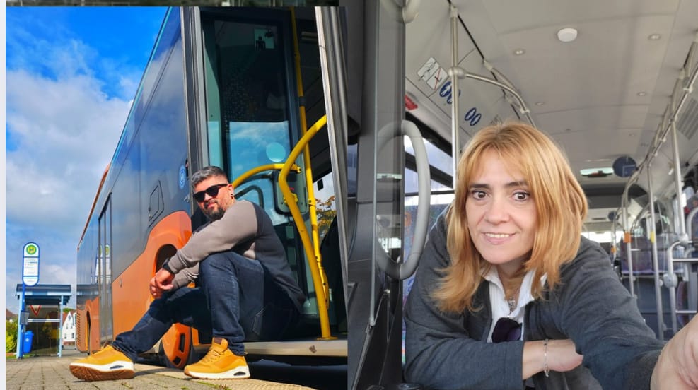 Celia y Daniel, conductores de autobús en Alemania: «Ganamos una media de 2.900 euros y pago un alquiler de 550 euros»