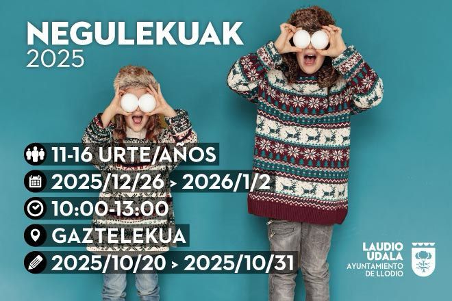 La juventud de Laudio volverá a disfrutar del programa de ocio Negulekuak estas vacaciones de invierno