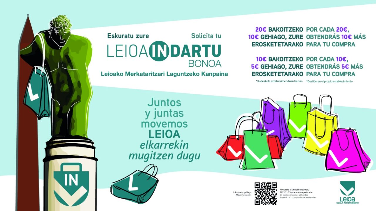 Leioa lanza sus bonos de apoyo al comercio local: así puedes conseguirlos
