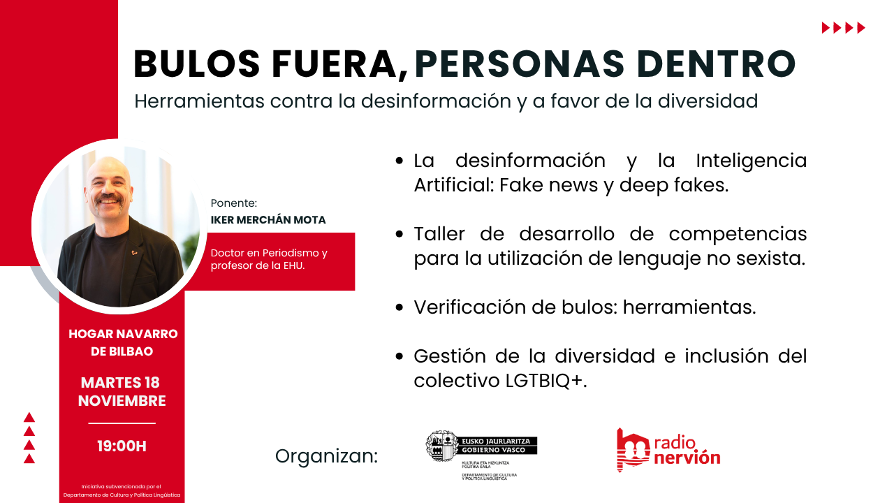 Radio Nervión impulsa Bulos Fuera, Personas Dentro, una charla contra la desinformación