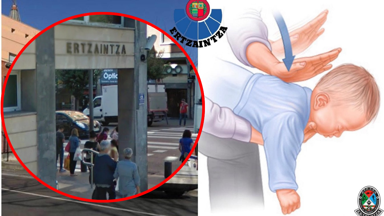 Un agente de la Ertzaintza salva a una niña de dos años que se asfixiaba en la comisaría de Zabalburu