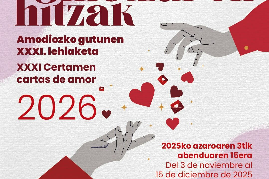 Barakaldo abre el corazón con Bihotzaren Hitzak, su concurso internacional de cartas de amor