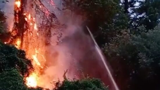 Reactivado el incendio de Güeñes debido al fuerte viento