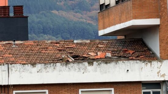 Alerta en Sagarminaga:  peligro en el tejado del portal  9