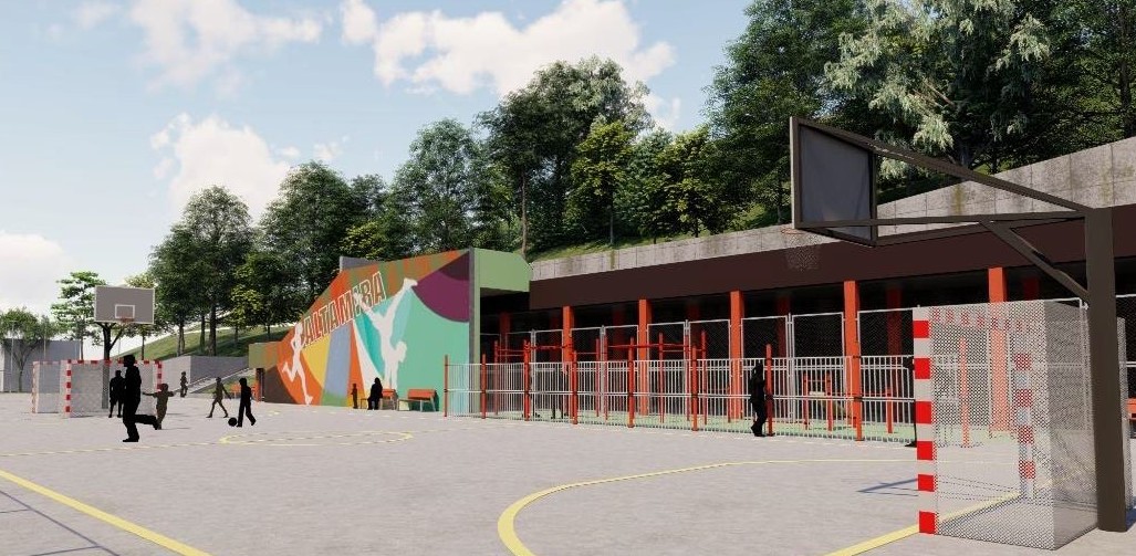 Bilbao renueva la zona deportiva de Altamira con calistenia, mural artístico y espacios recreativos